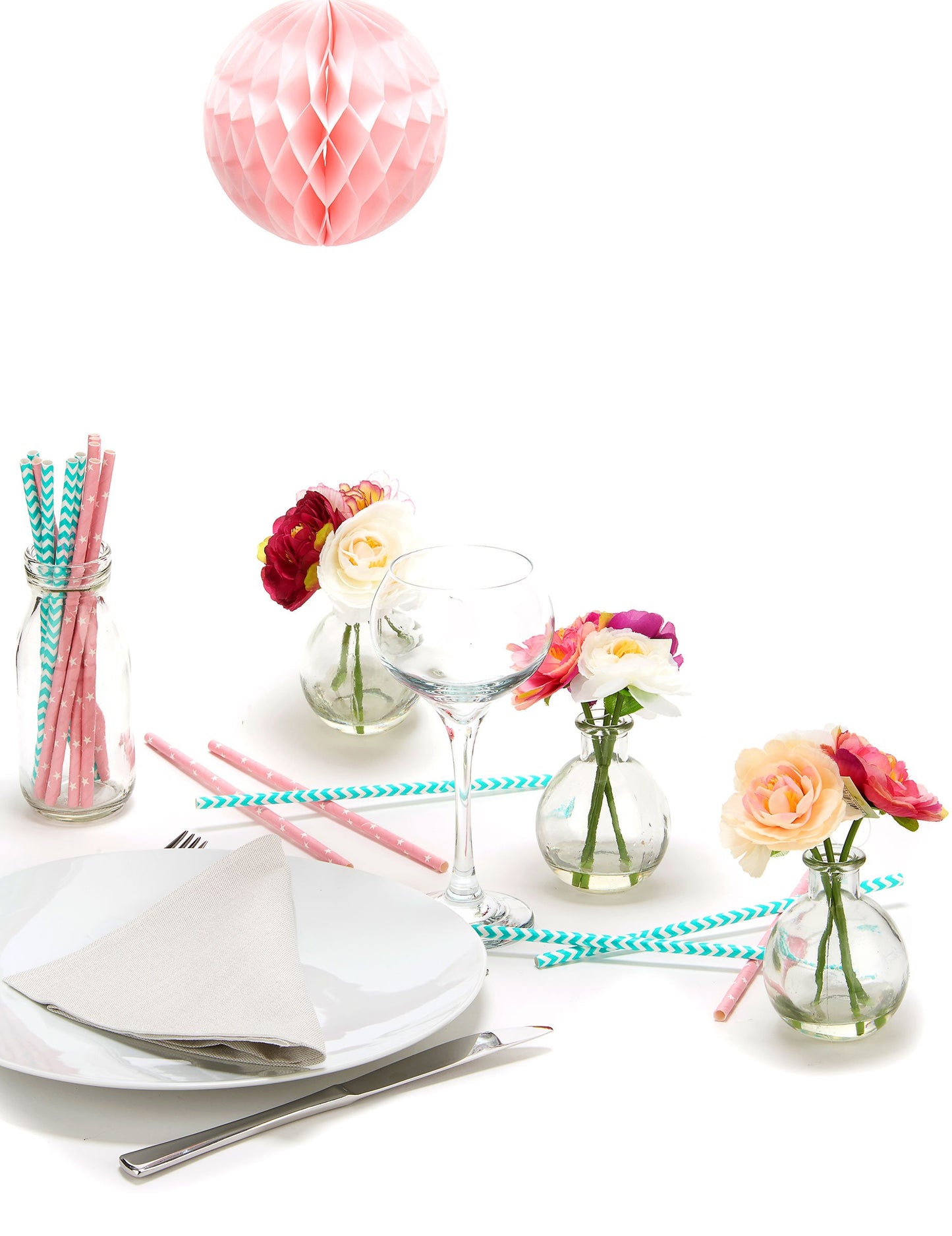 Rózsaszín méhsejt papírgömb 12 cm felakasztható