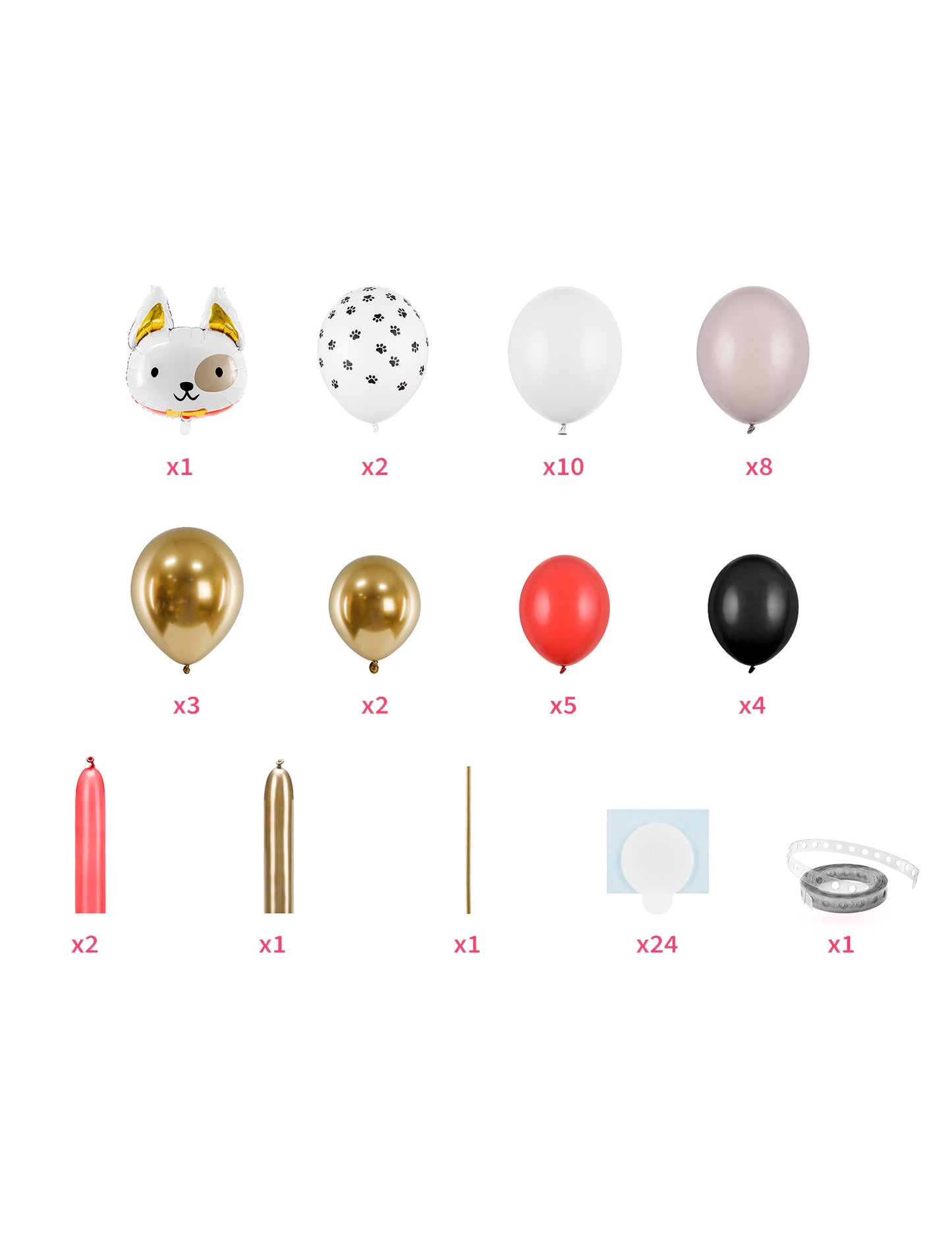 Kutyás lufi csokor 155 x 83 cm 64 darabos készlet