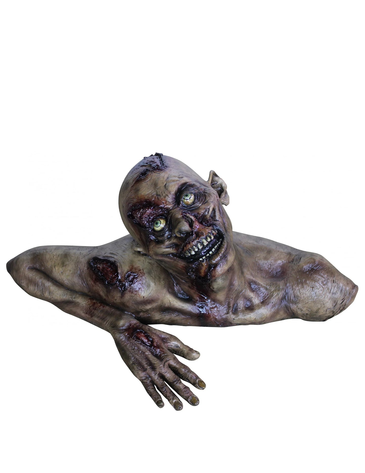 Buste zombie décoratif pour Halloween gris réaliste