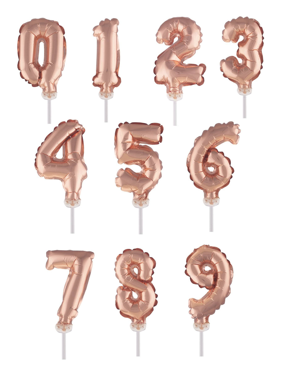 Cake topper ballon chiffre születésnapra rozéarany