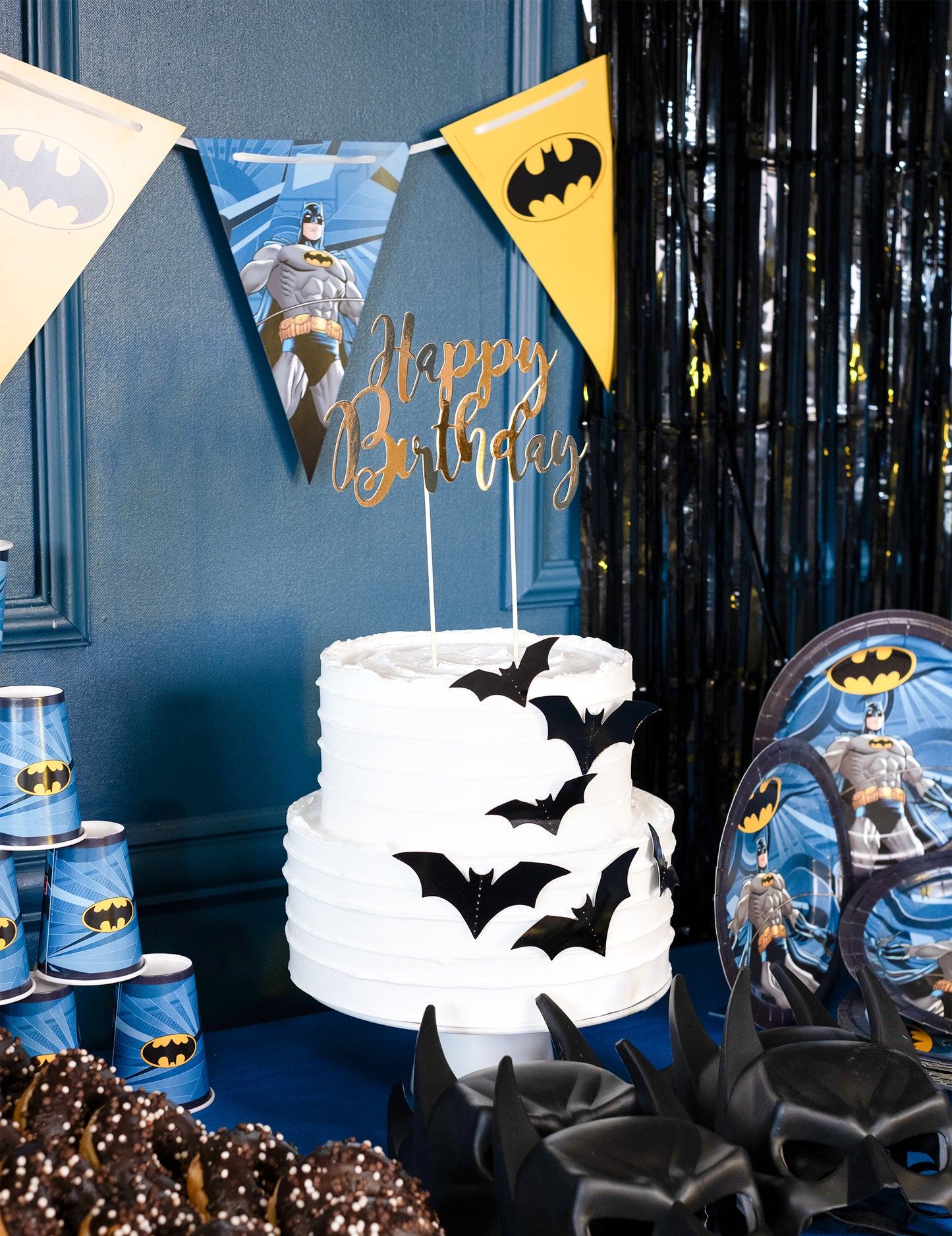 Cake Topper a boldog születésnapot arany metál 22,5 cm -ben