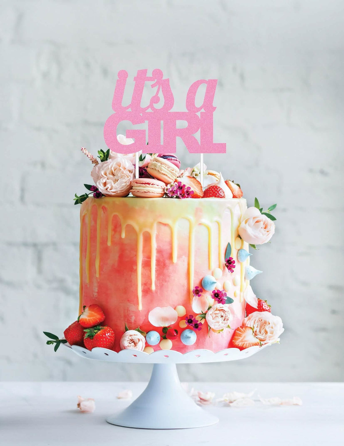 Felirat tortára a Cake topper It's a girl esetében