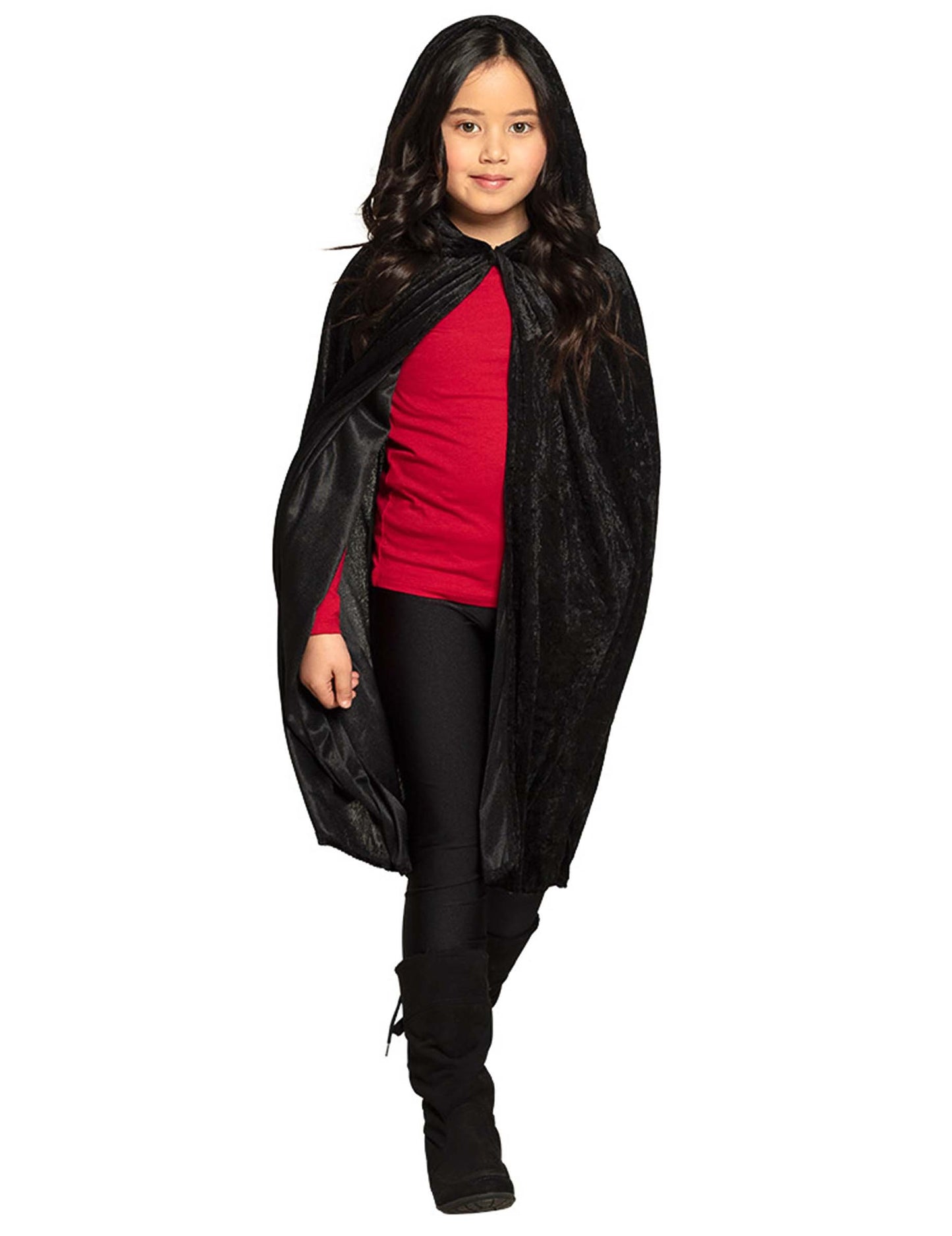 Gyerekek fekete bársony -köpenye 115 cm