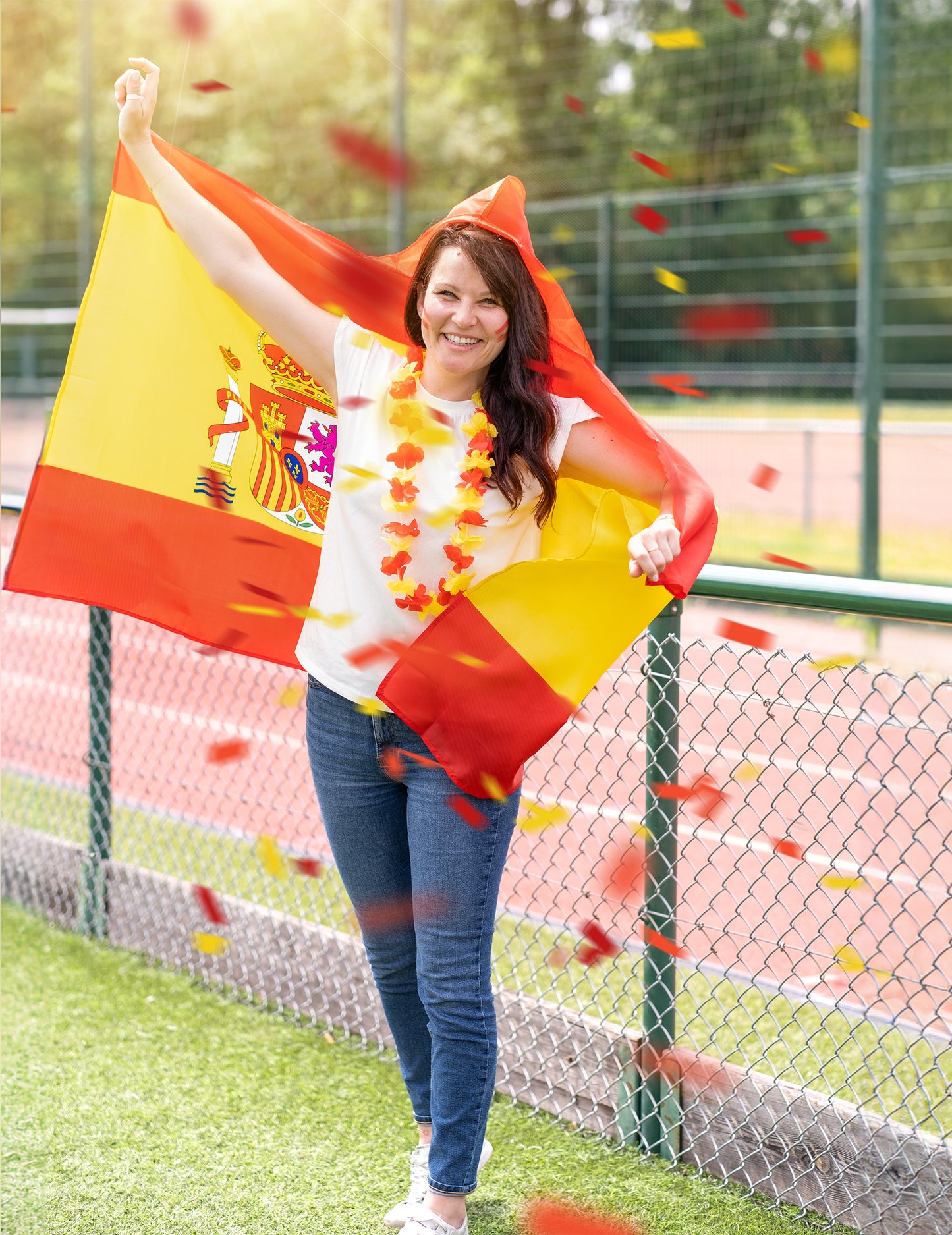 A Spanyolország szurkolói köpeny helyzetbe állítása