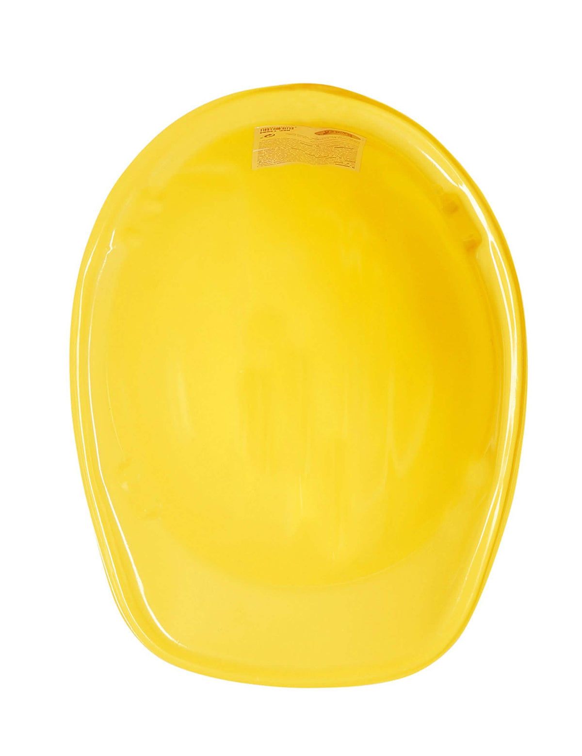 A gyermek építőmunkás sisak belsejéből nézve