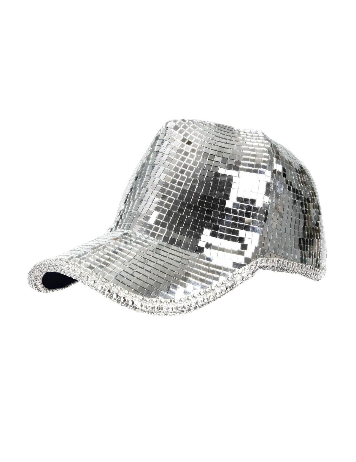 Vue de profil de la casquette disco à facettes pour adulte