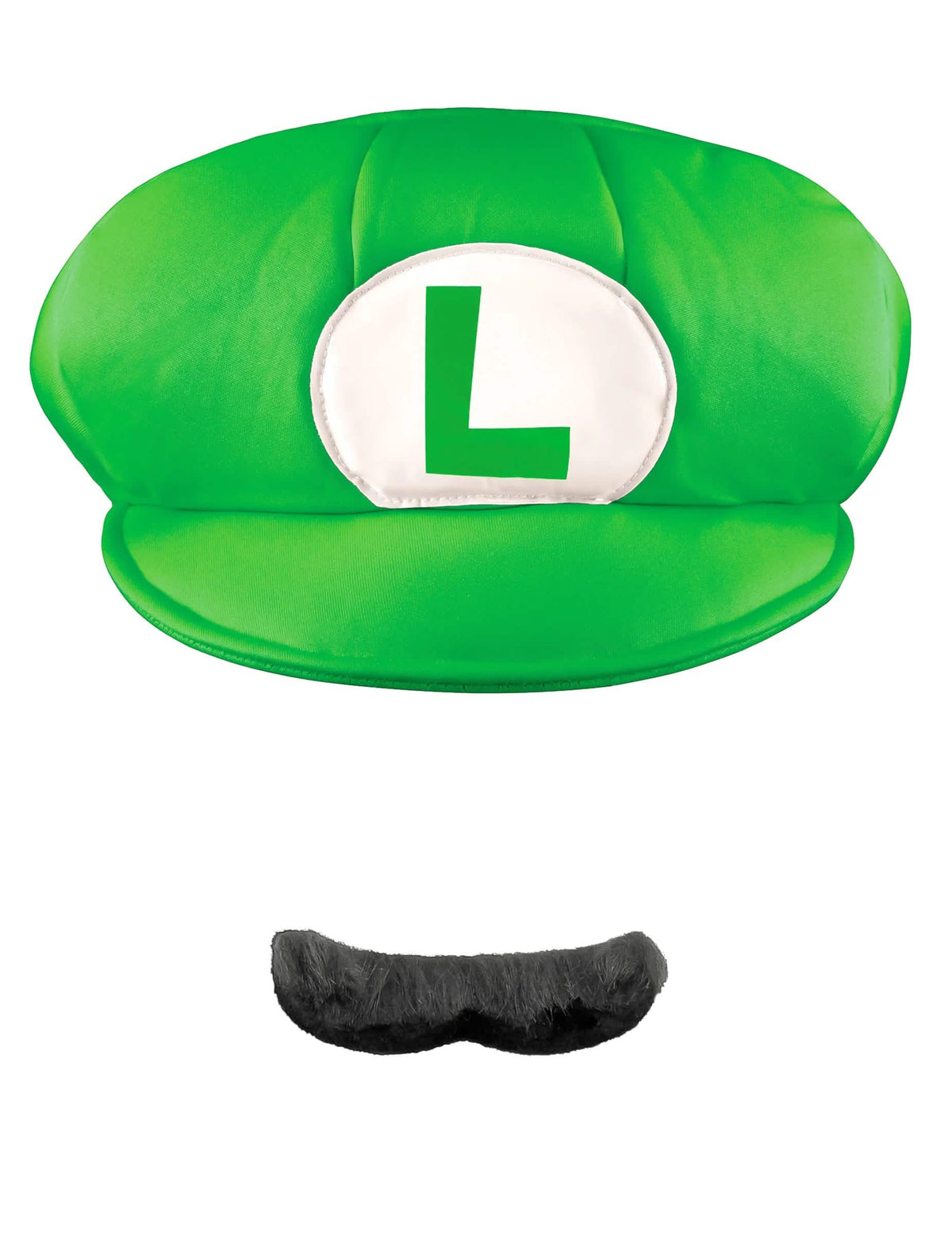 Elölnézet a Luigi™ sapkáról és bajuszról