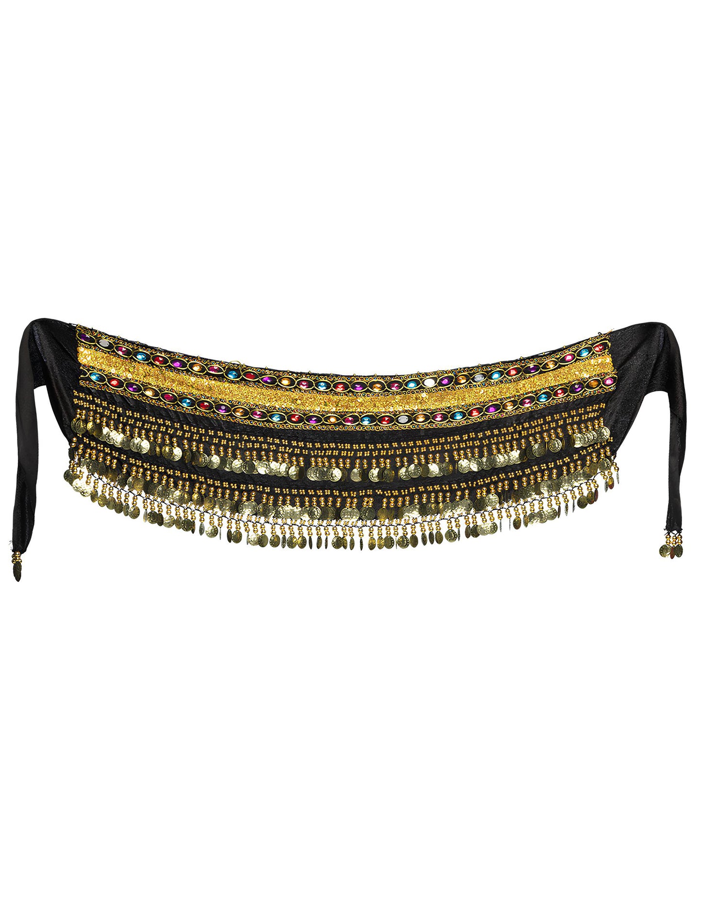 Vue de face à plat de la ceinture de danseuse orientale