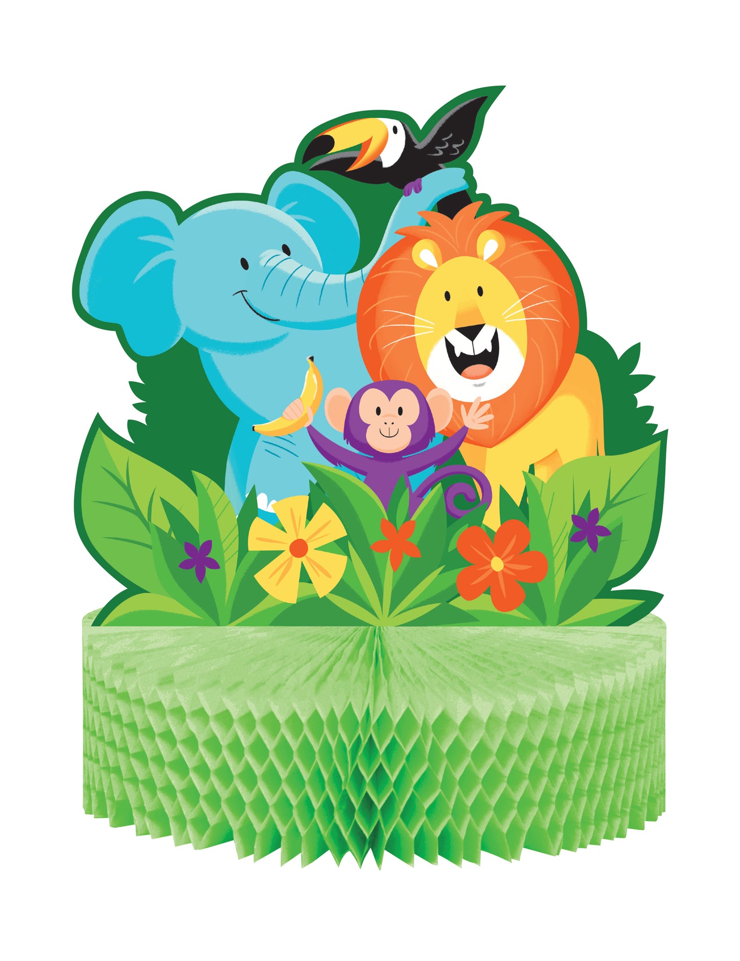 Dzsungel Szafari Méhsejt Papír Asztaldísz 28 x 23 cm születésnapra