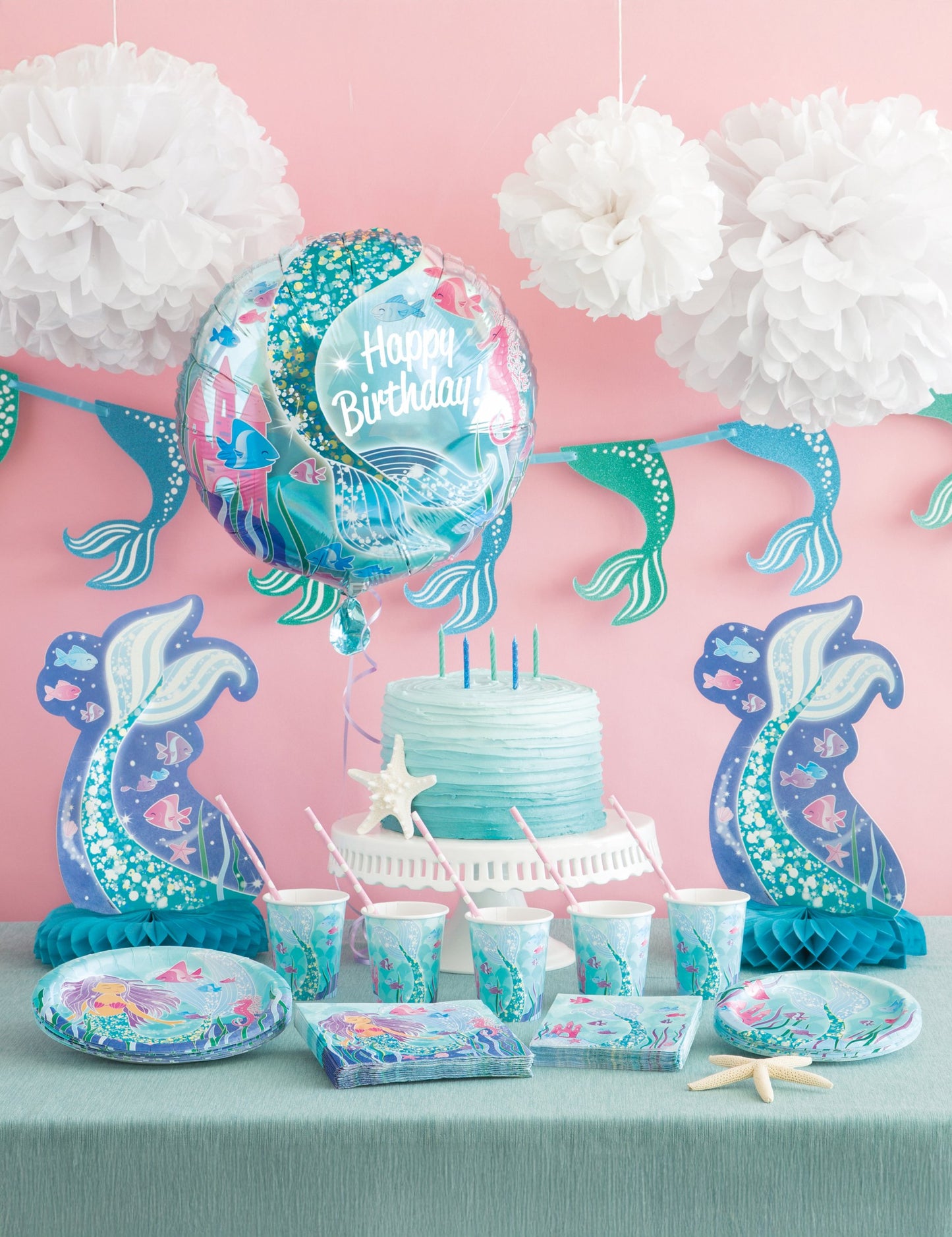 Csinos szirénaasztal -központ 35,5 cm