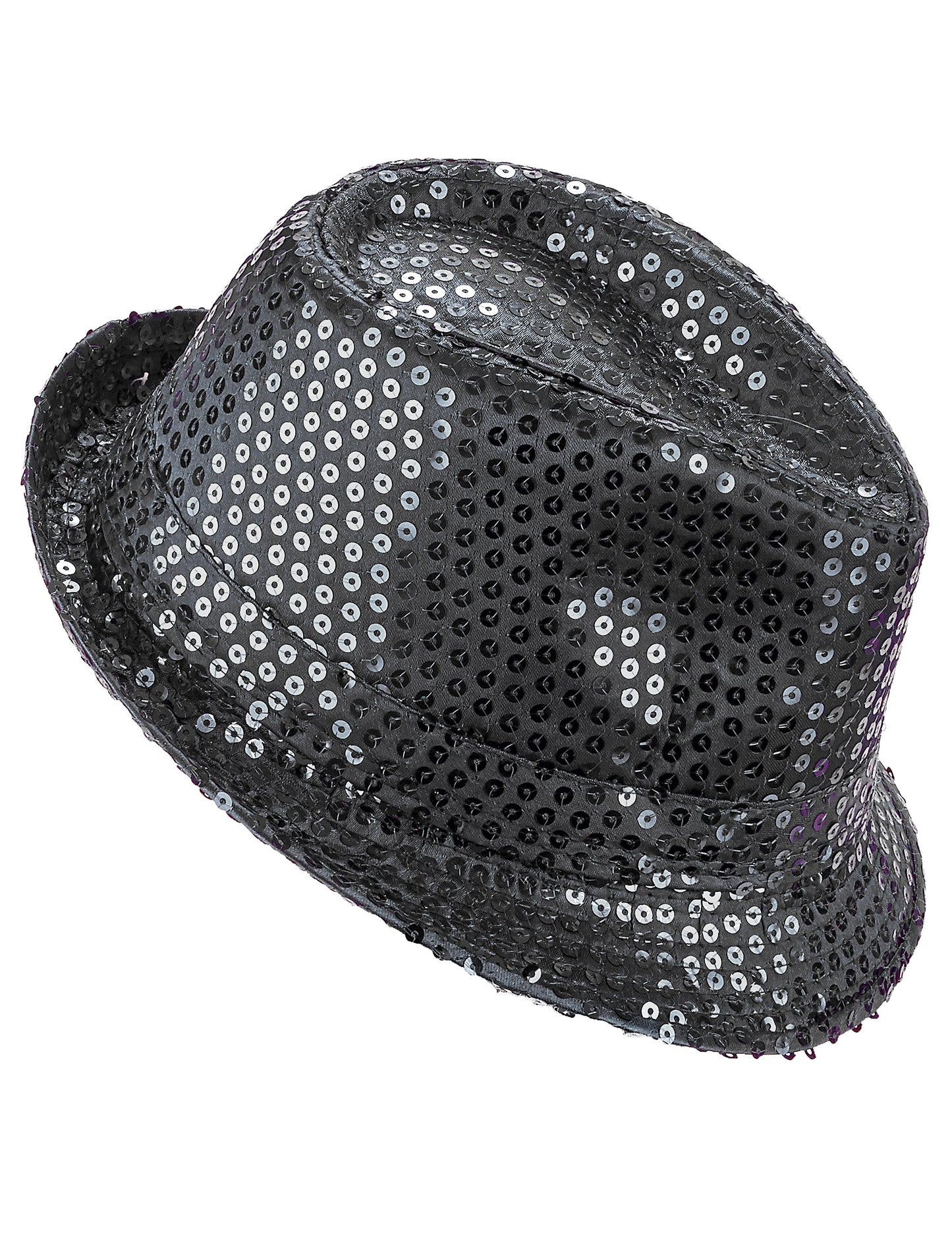 Vue de profil du chapeau borsalino à sequins pour adulte