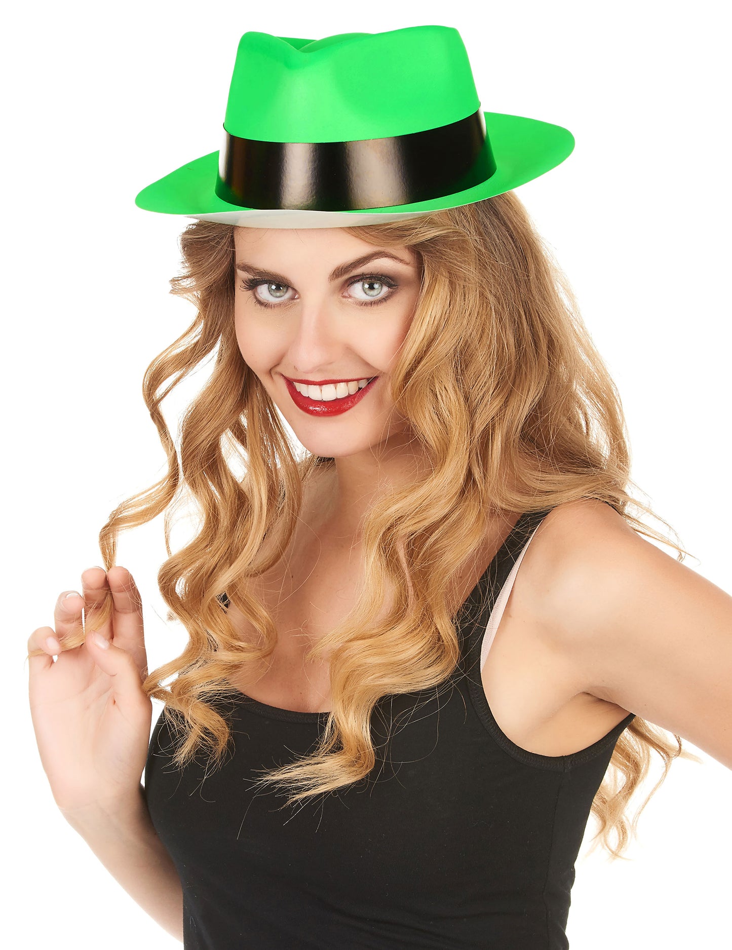 Fluo felnőtt zöld gengszter kalap