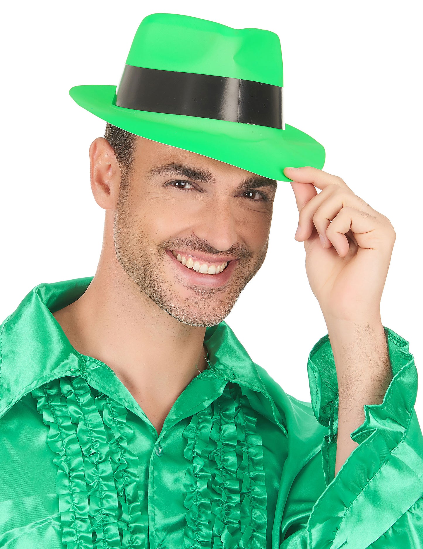 Fluo felnőtt zöld gengszter kalap