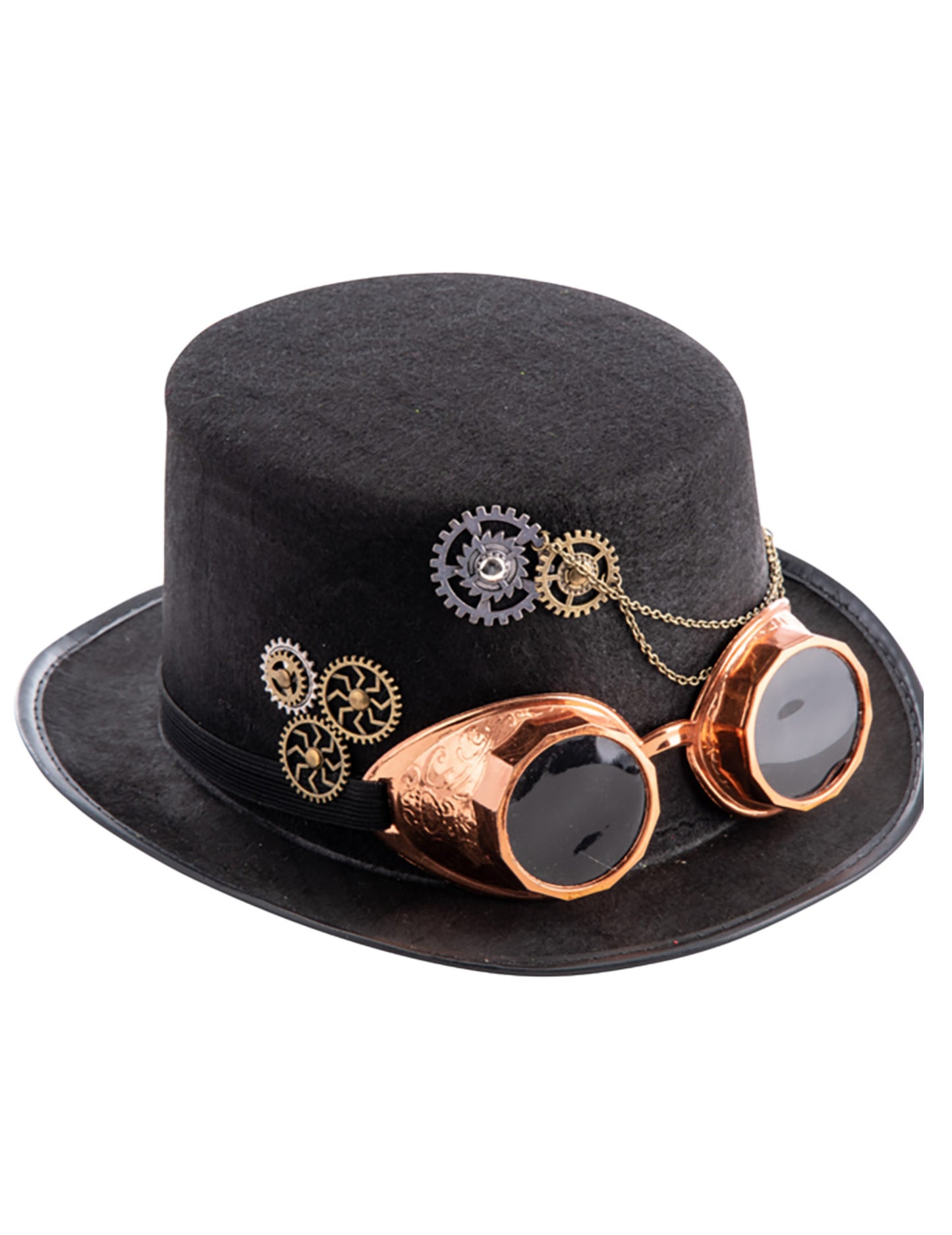 Steampunk felső kalapja filcben felnőtt szemüvegekkel