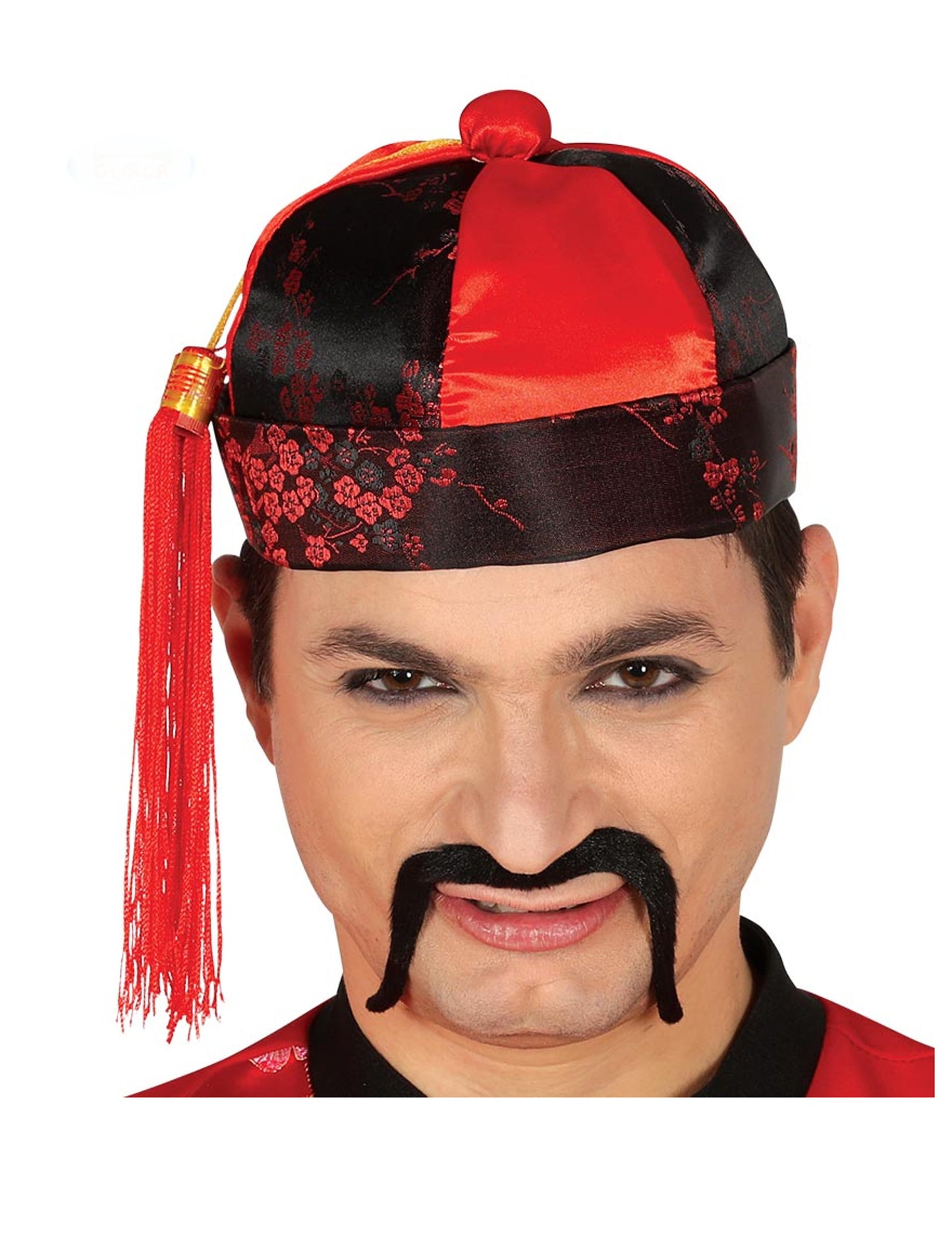 Mandarin vörös és fekete ember kalap