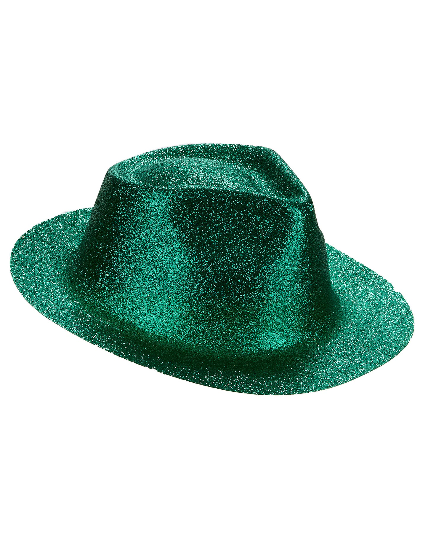 Vue de profil du chapeau pailleté vert pour adulte