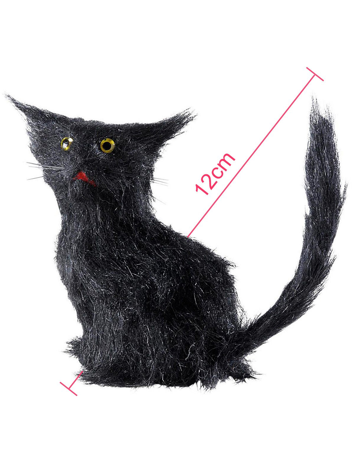 Fekete macska 12 cm -es halloween