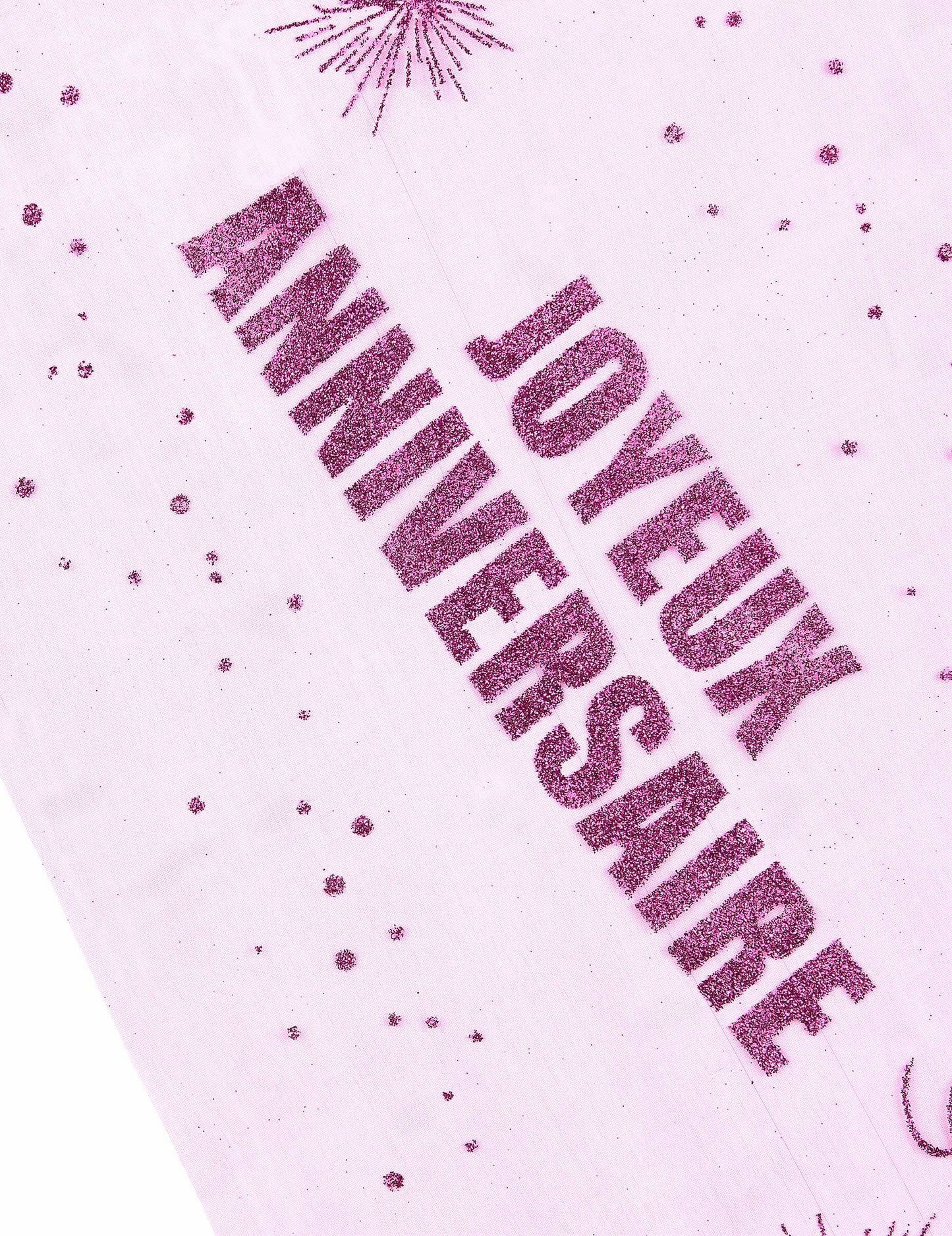 Organza asztali futó boldog születésnapot fukszia 29 cm x 5 m