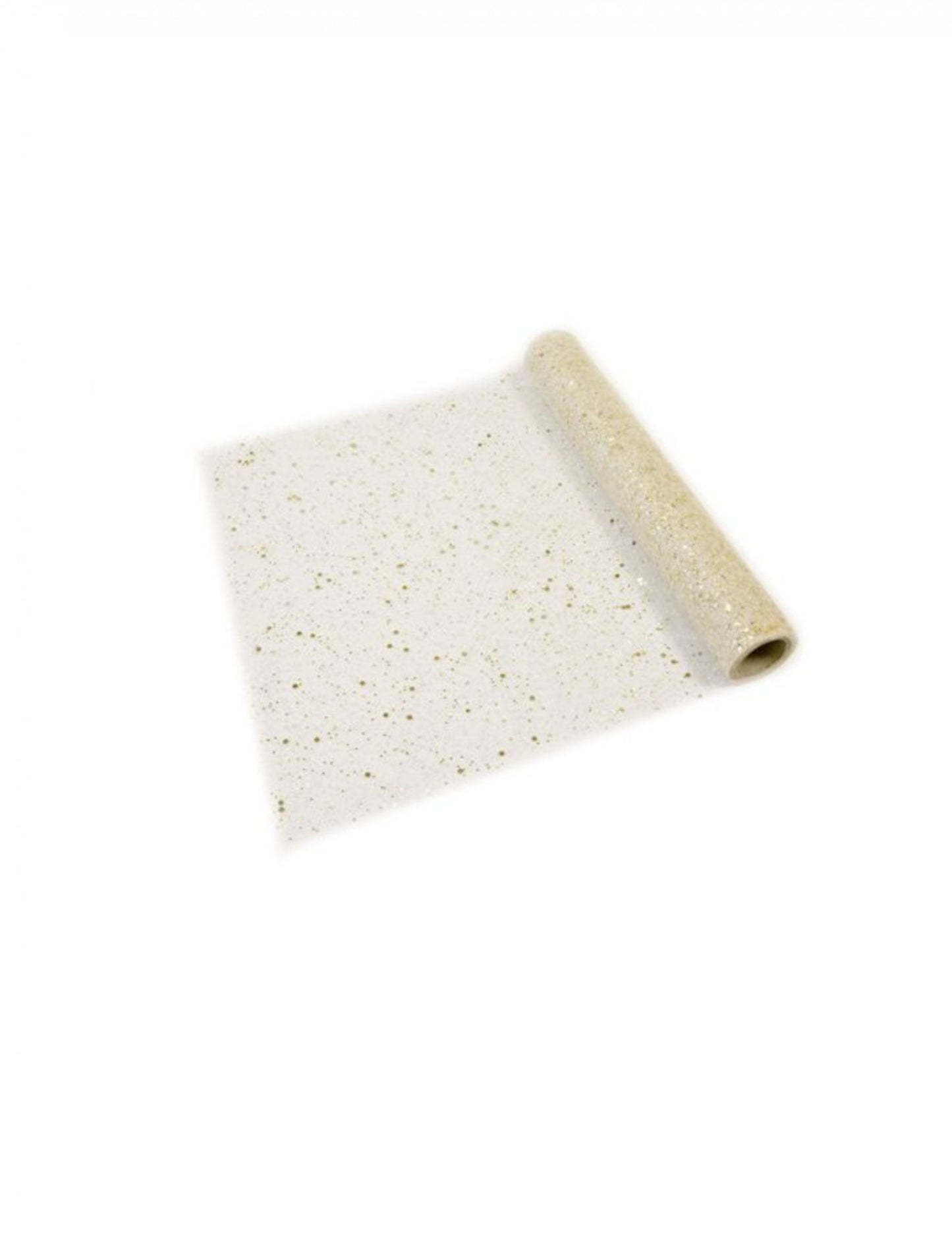 Arany tüll asztali futó flitterekkel 29 cm x 5 m elegáns