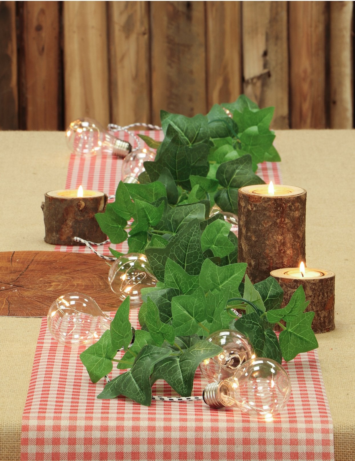 Retro piros-fehér kockás asztali futó 28 cm 5 méter