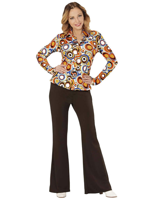 Vue de face de la chemise groovy bubbles années 70