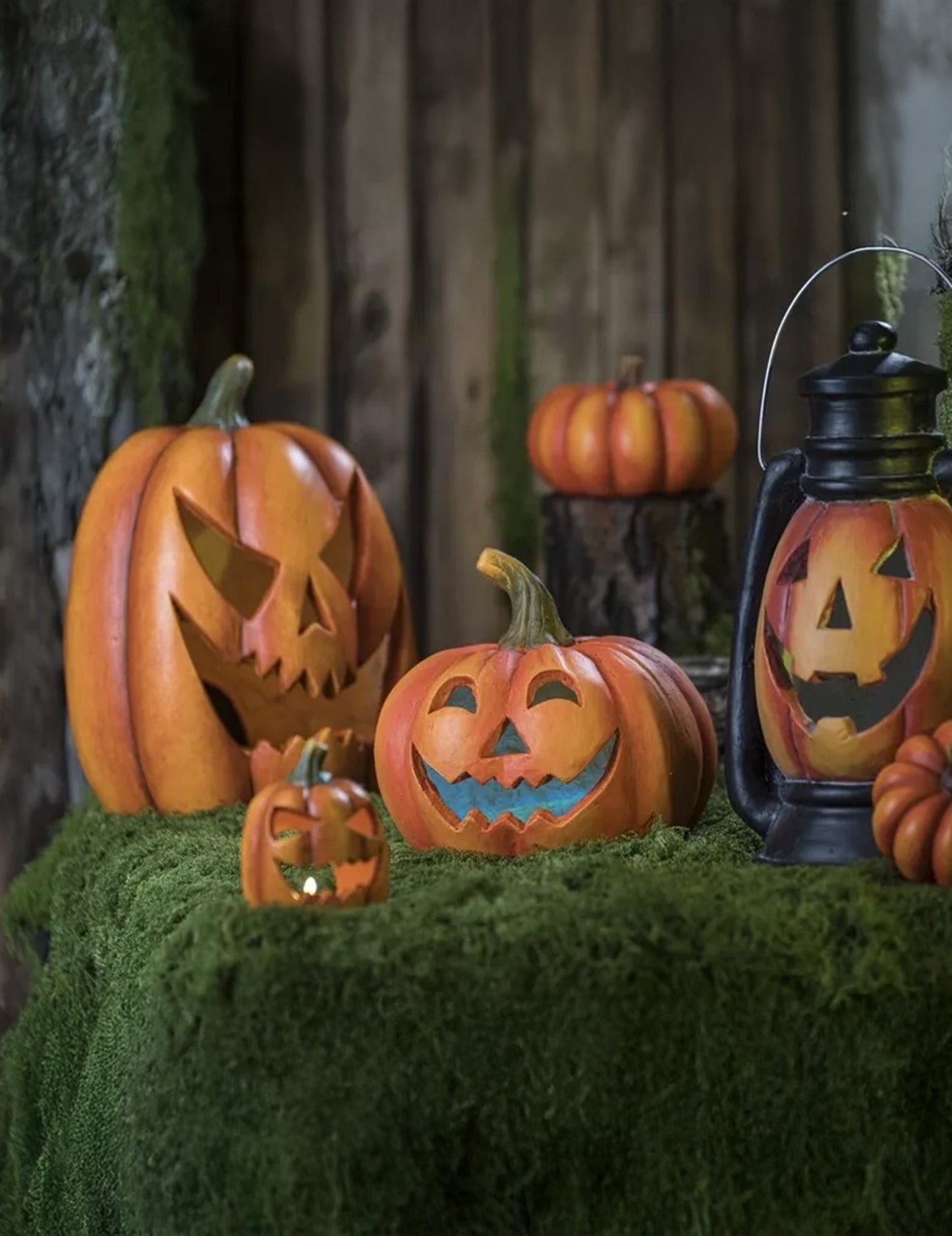 Mise en situation de la Citrouille terrifiante pour décoration d'Halloween