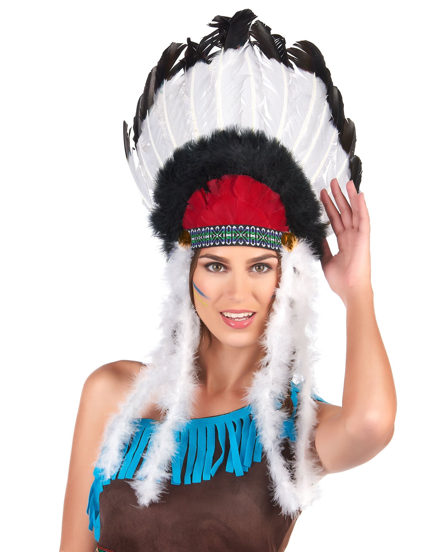 Indiai sapka felnőtt tollakkal