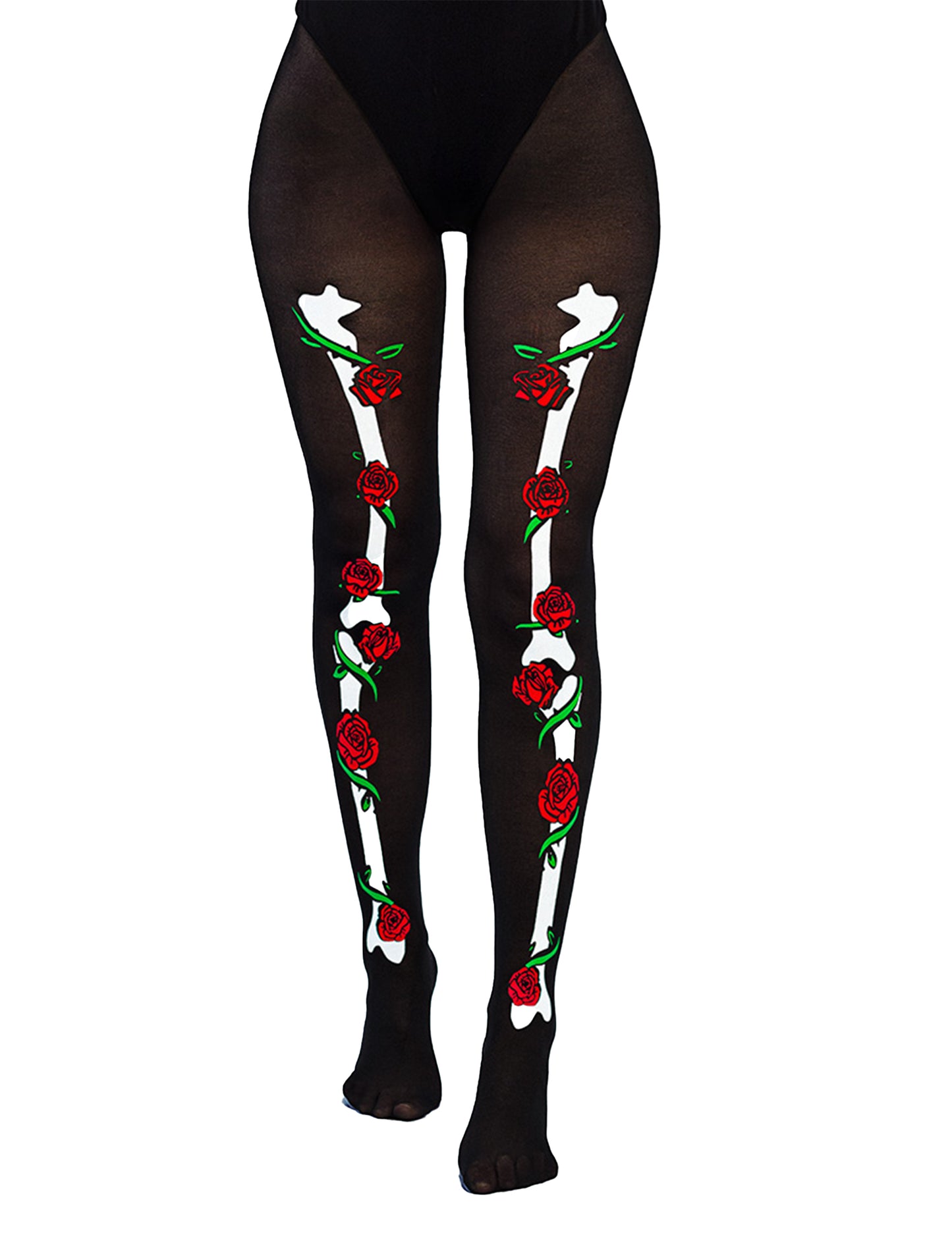 Vue de face du collants Dia de los muertos