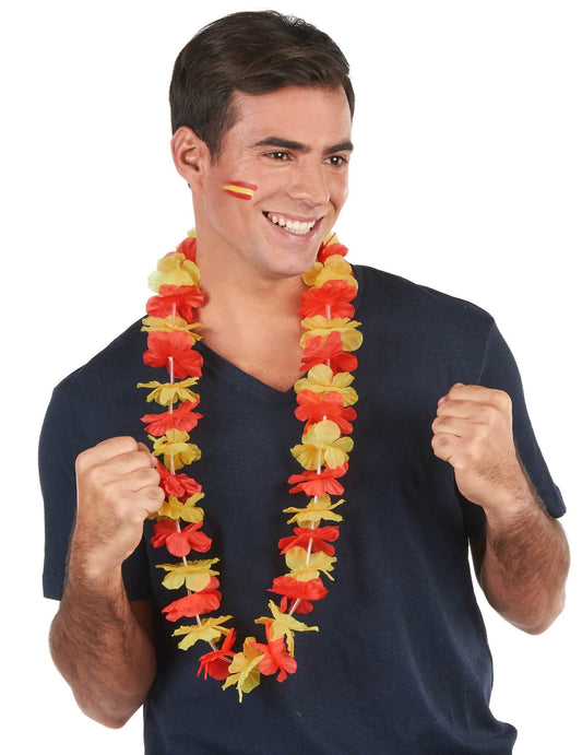 Vue de face du collier supporter Espagne pour adulte