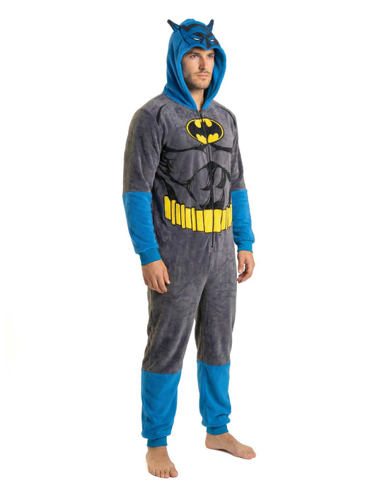 Vue de profil de la combinaison Batman classique pour adulte