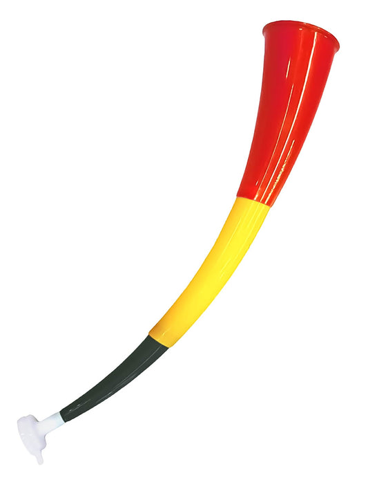 Vue de profil de la corne tricolore supporter Belgique