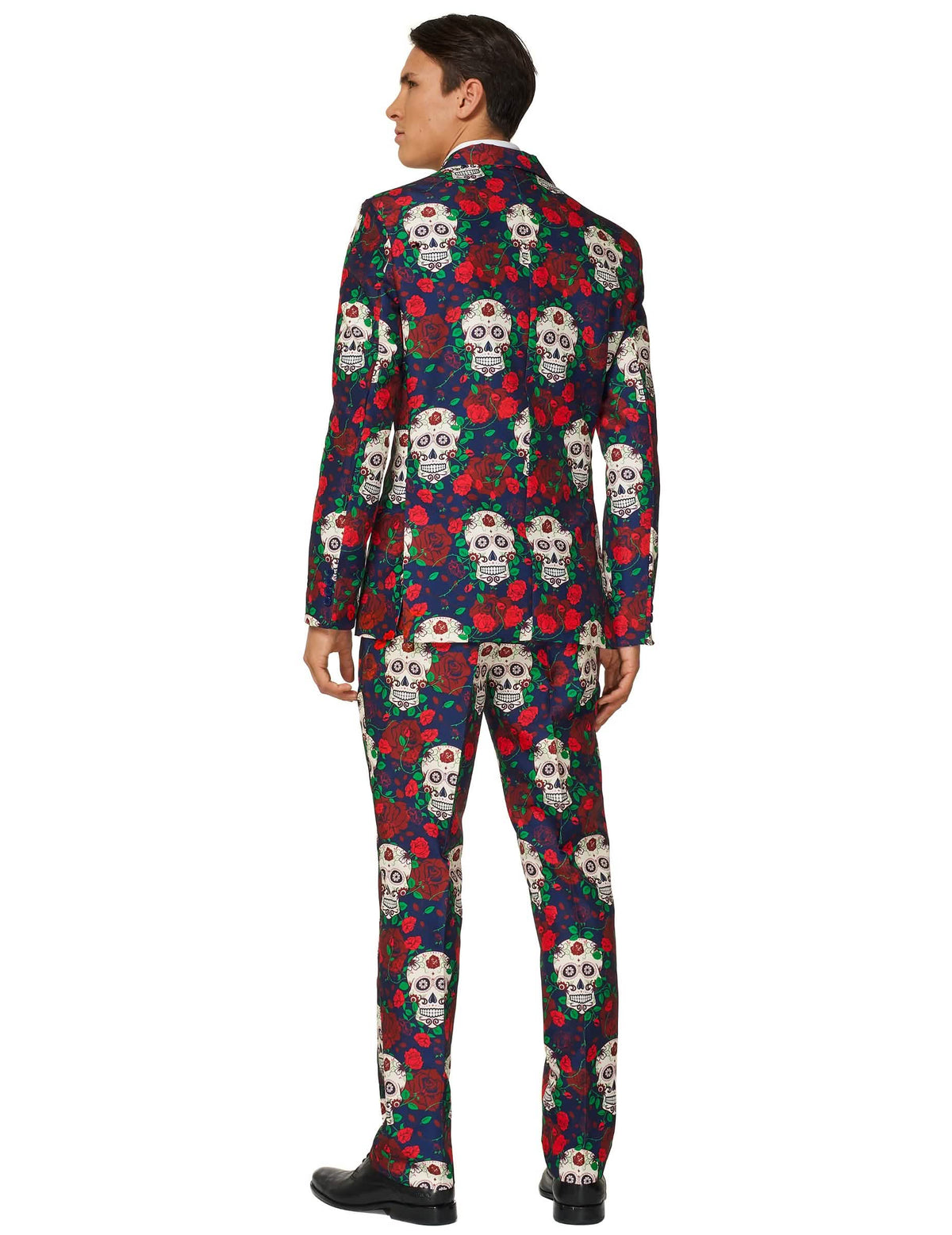 Hátulnézet a Mr. Skull Day of the dead jelmezről