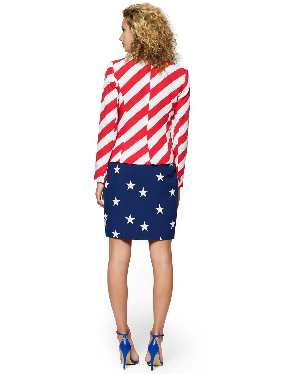 Hátulnézet a Mrs. America Opposuits női jelmezről