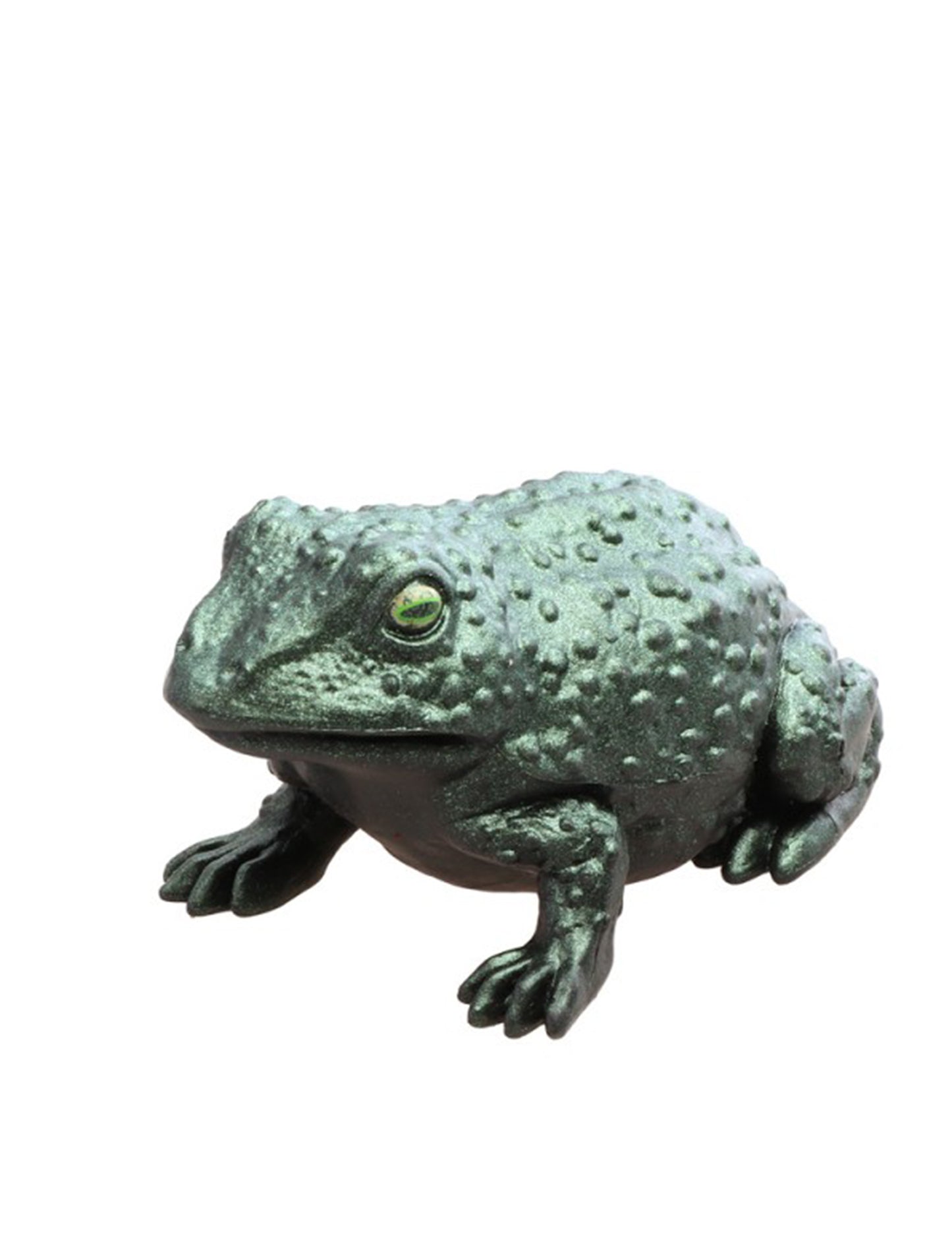 Irizáló zöld műanyag varangy 12.5 cm