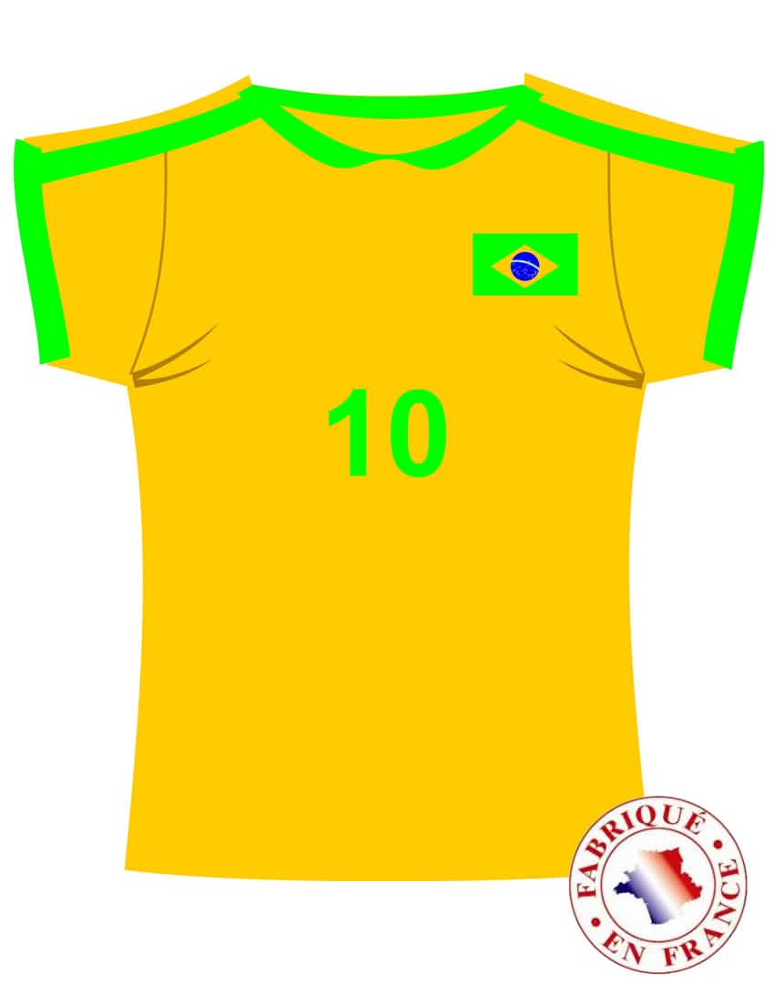 Brazili mezes falidíszítés sárga és zöld színben, 10-es számmal
