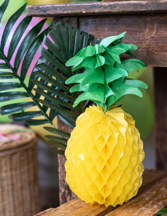 Mise en situation de la décoration ananas en papier