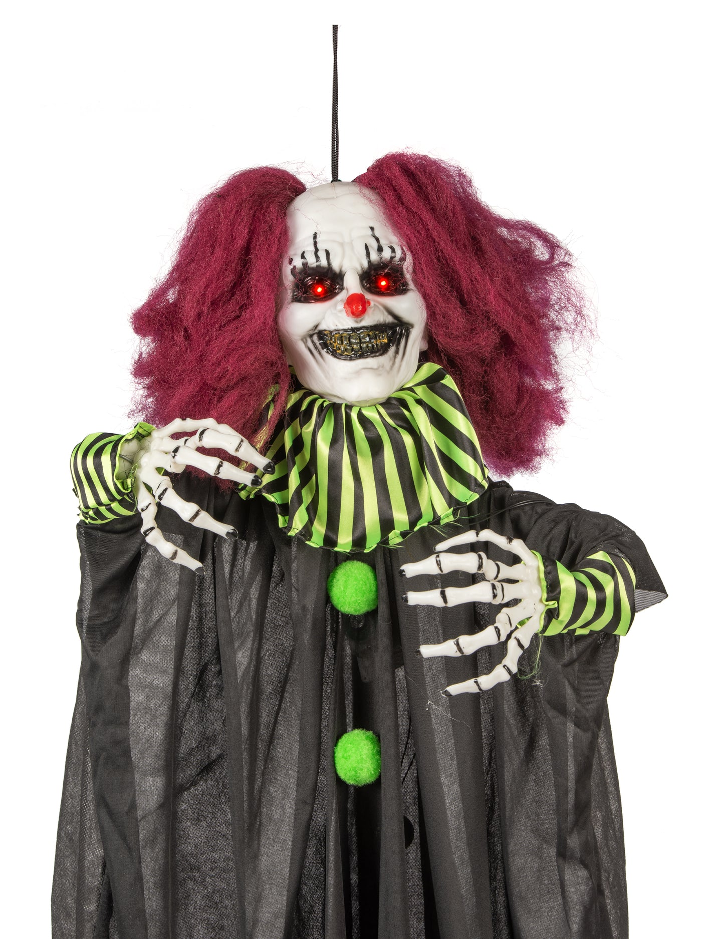 Animált dekoráció félelmetes bohóc lógása 130 cm