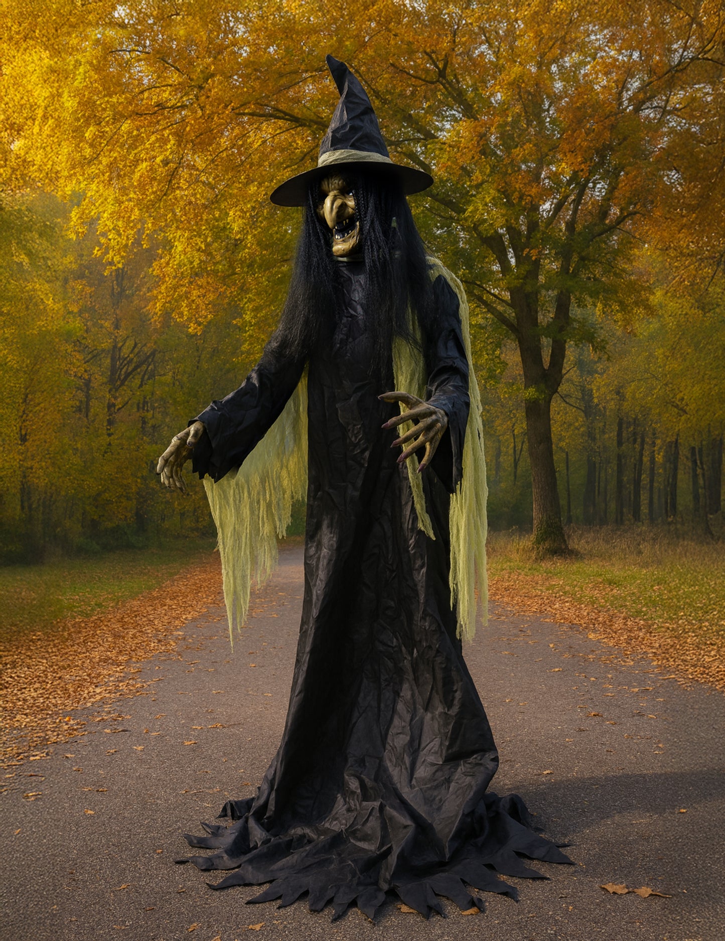 Animált dekorációs óriás boszorkány xxl 300 cm