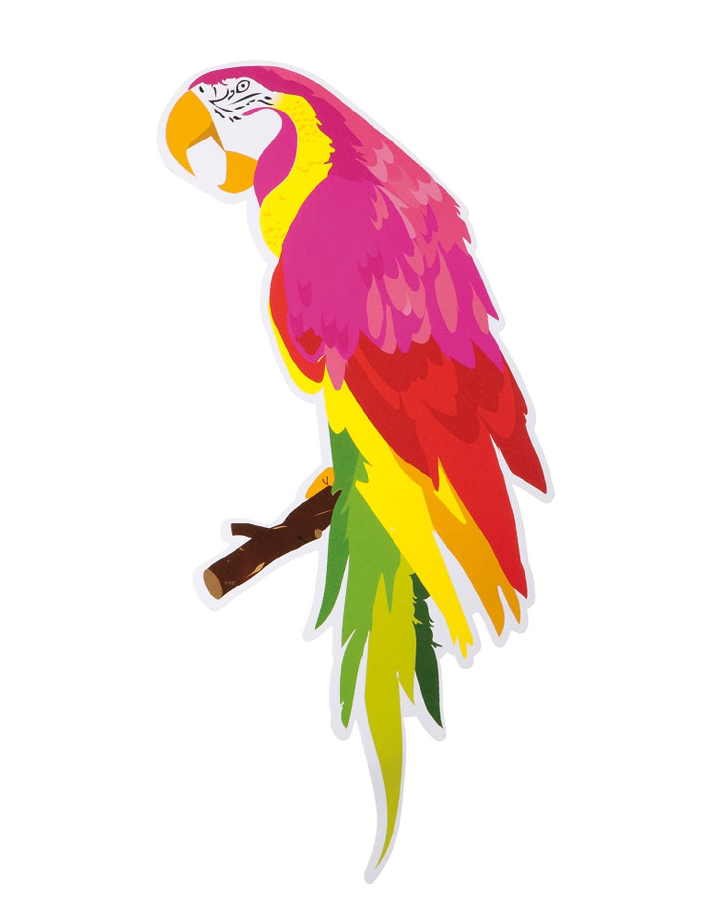 Papagáj egy ágon a Hawaii dekorációból