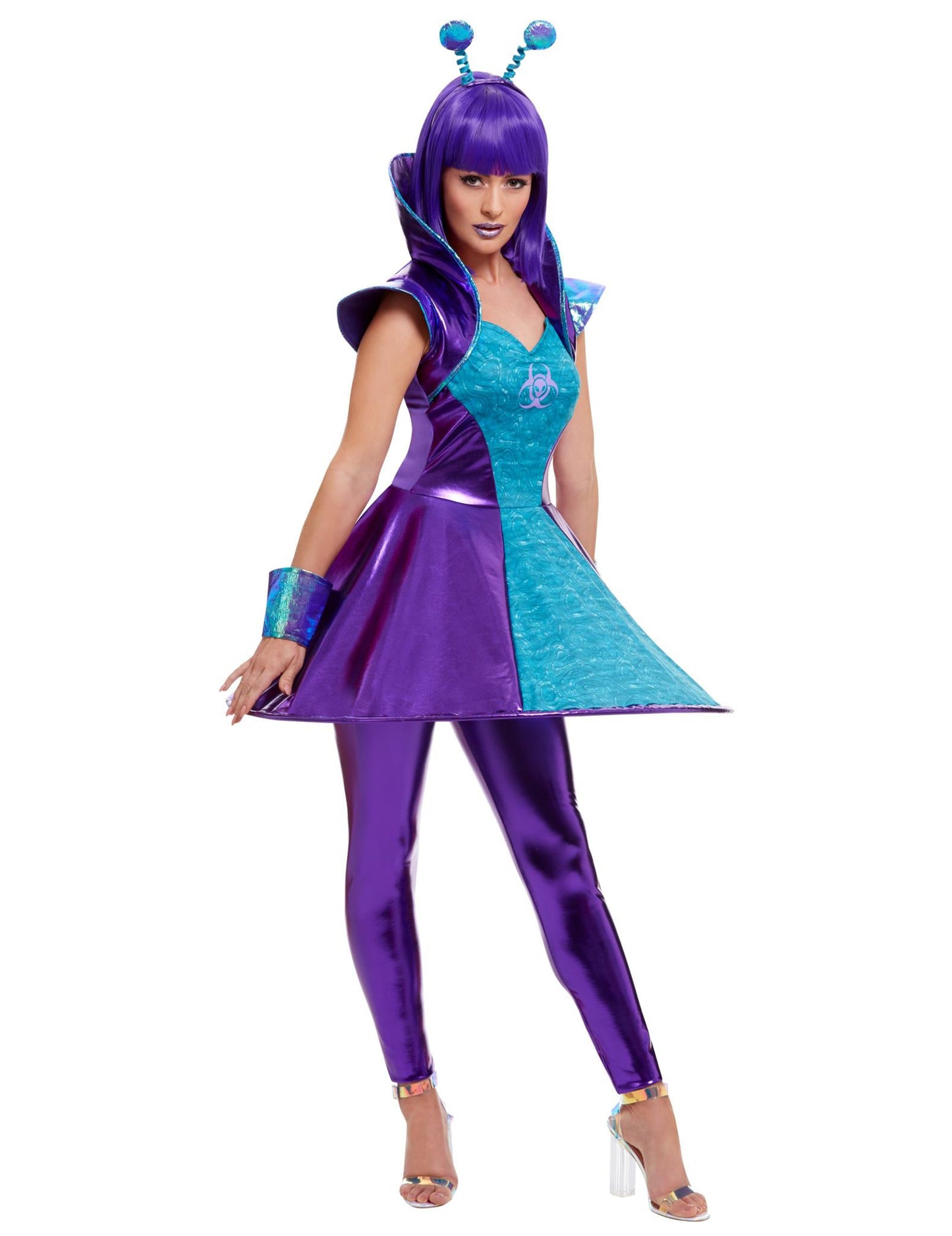 Kék és lila idegen jelmez nő