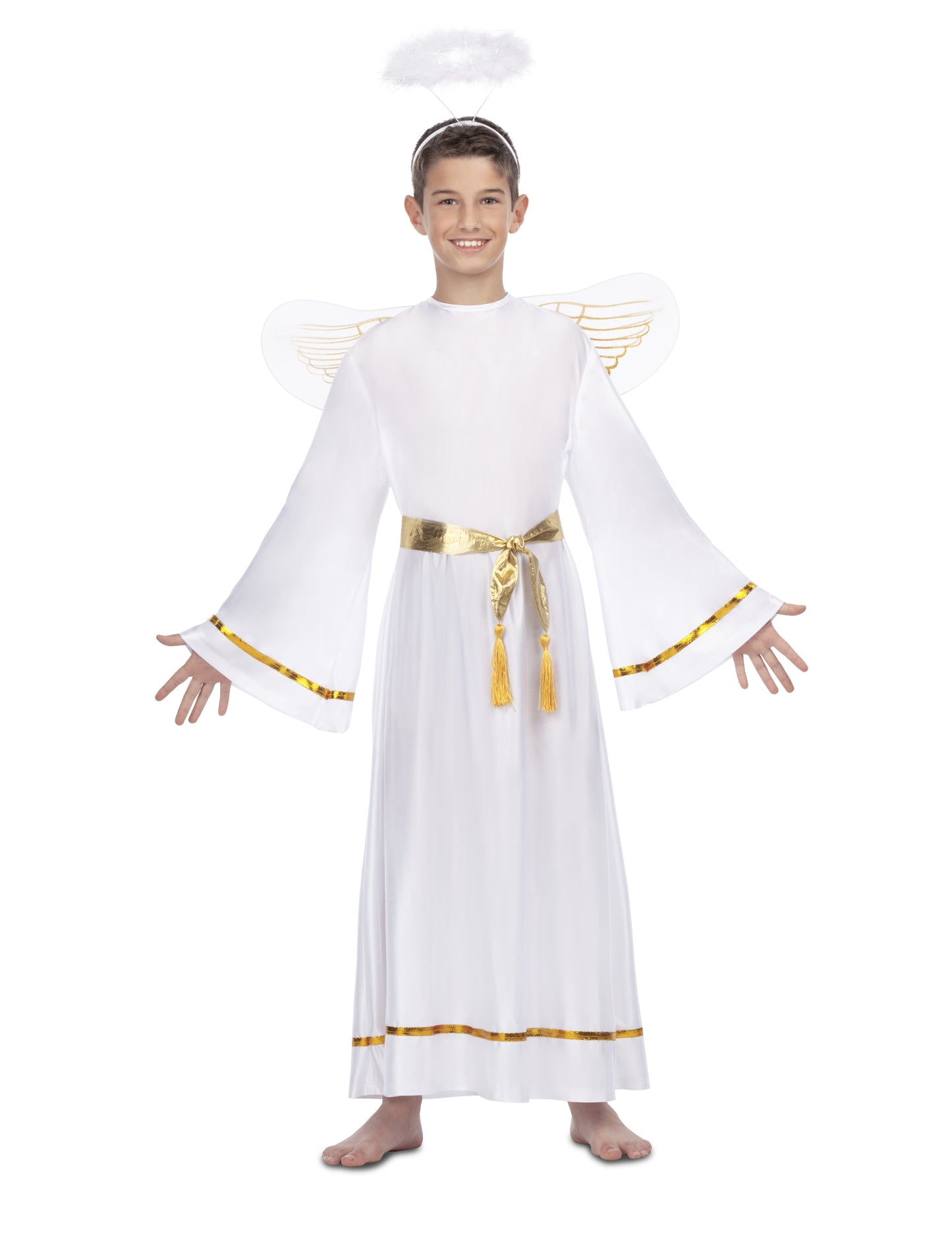 Fehér angyal jelmez arany öv gyermek