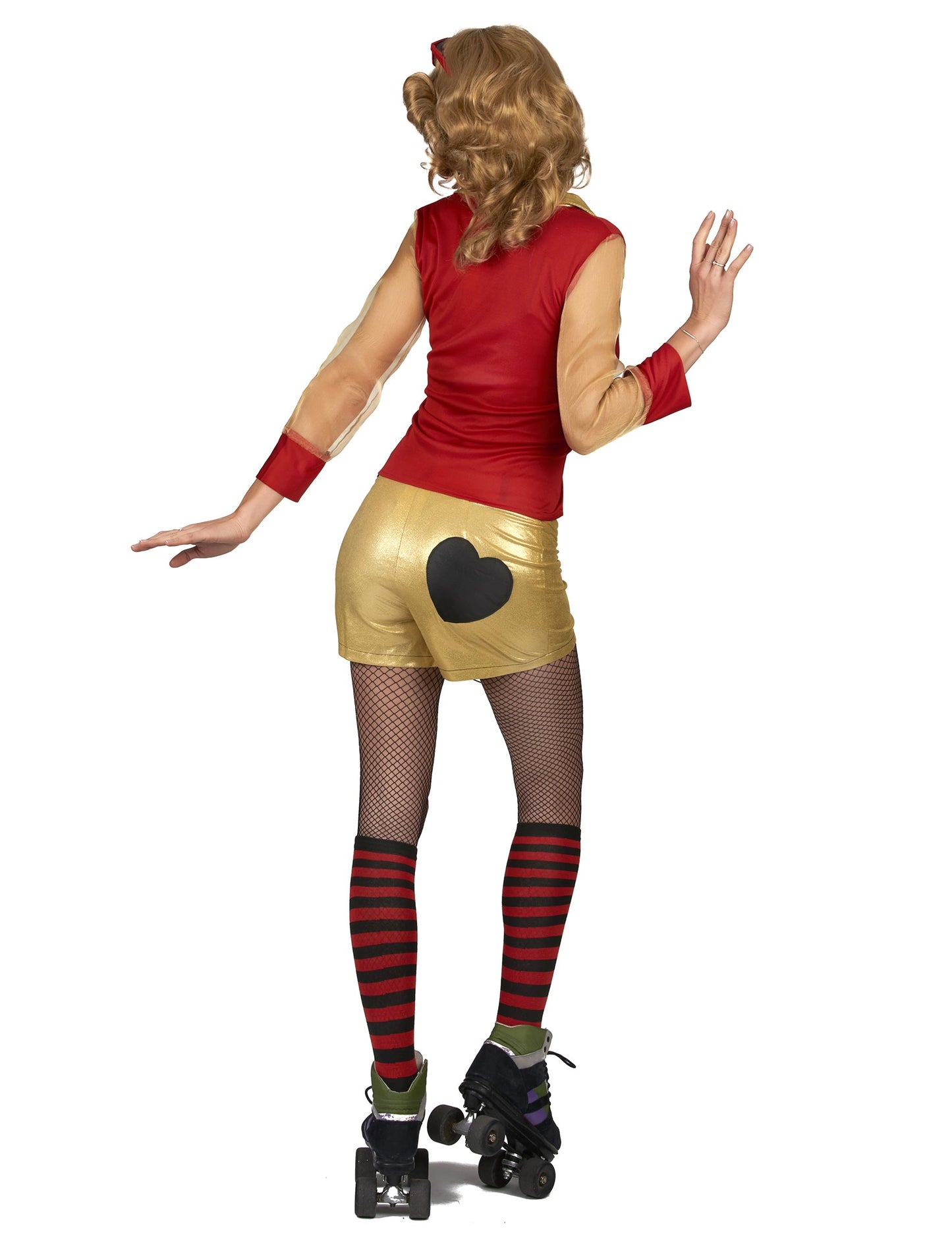 Arany és vörös nő 80 -as évek jelmeze