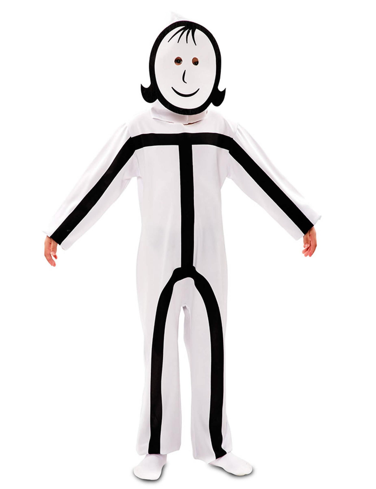 Stickman gyermekjelmez hajjal ellátott maszkjának részletei