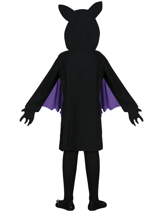 Vue de dos du déguisement de chauve-souris pour fille