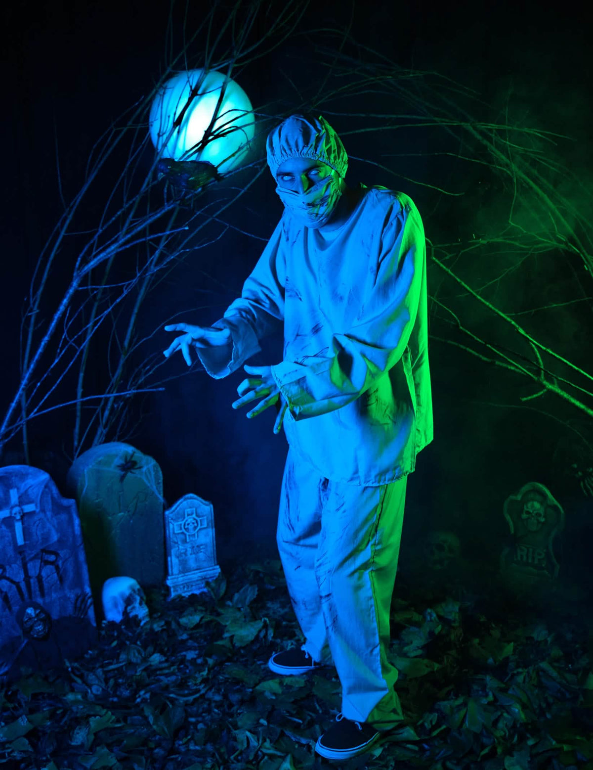 zombik sebészjelmez jelenetbeállítása