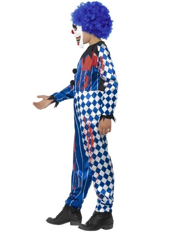 Oldalnézetű arlecchino bohóc jelmez