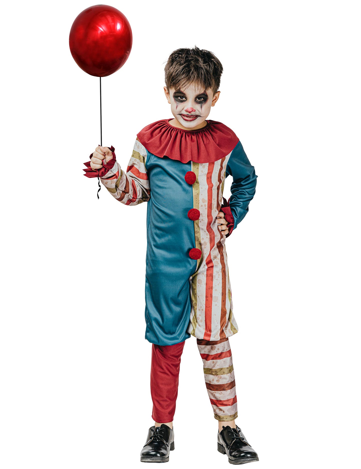 Halloween fiú színes bohóc álruhás