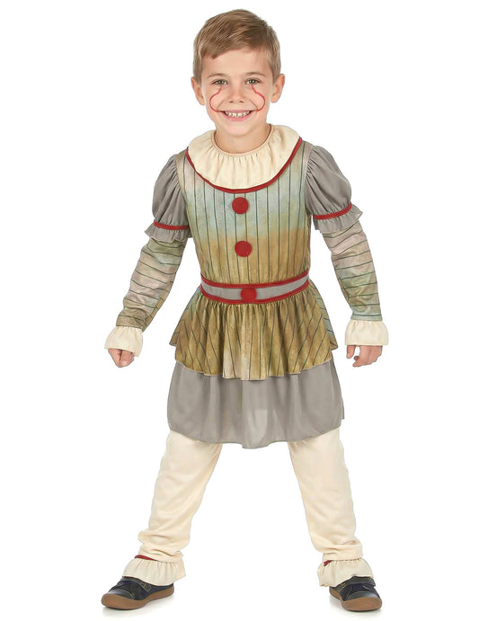 Vue de face du déguisement de clown terrifiant