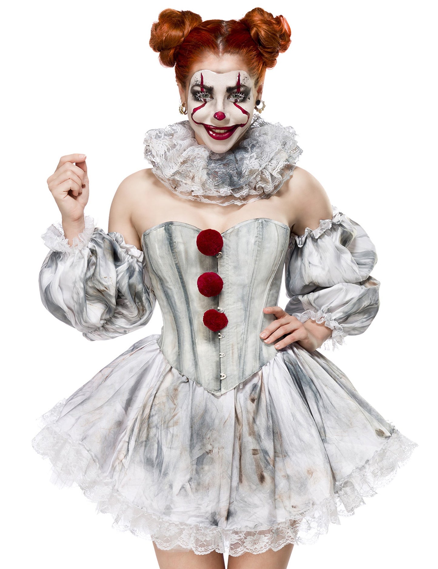 Félelmetes szexi bohóc luxus nő álcáz