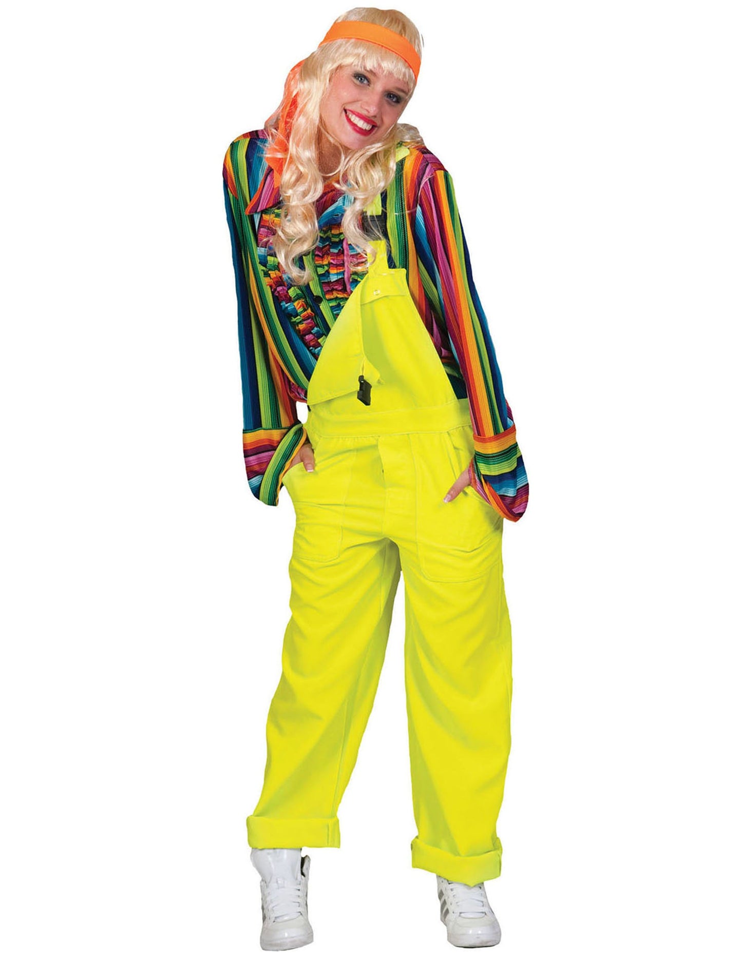 Fluo felnőtt sárga kombinált álruhás